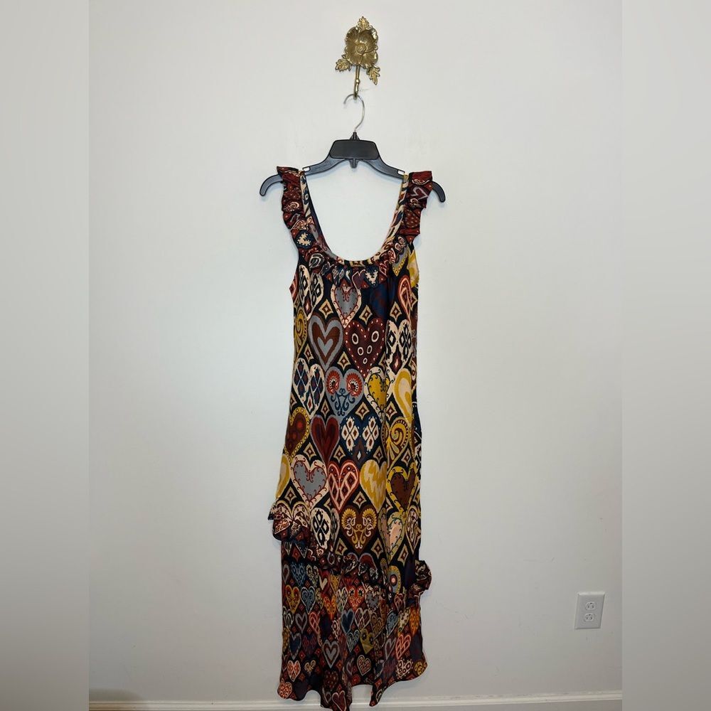 FARM Rio Hearts Ikat Black Maxi Dress S